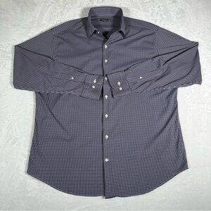 Peter Millar Shirt Men Size XL Checked Long Sleeve Summer Comfort Button Up EUC